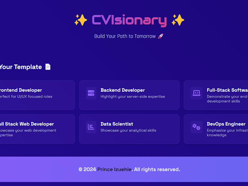 Cover image for CVIsionary - Build Your Path to Tomorrow