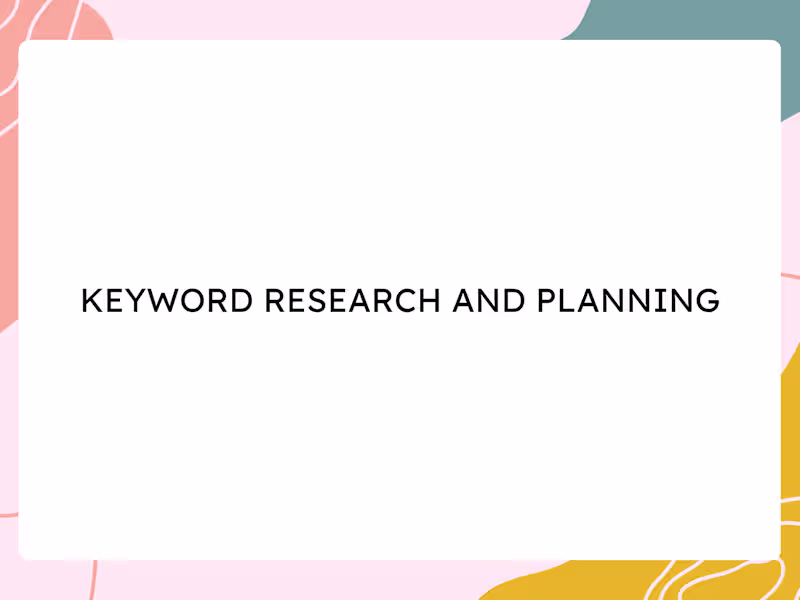 Cover image for Keyword Research and Content Strategy Deck