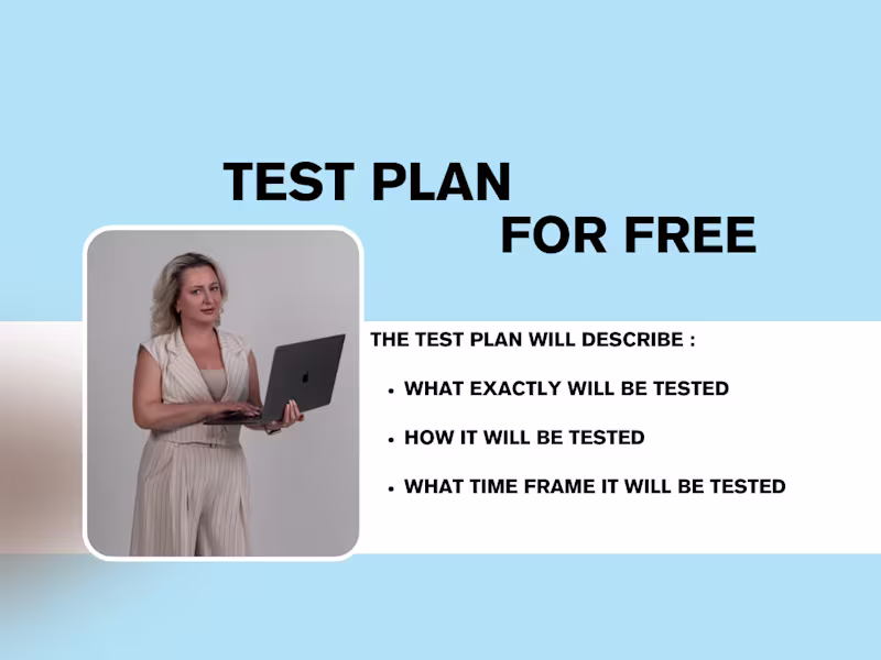 Cover image for I will develop Test Plan