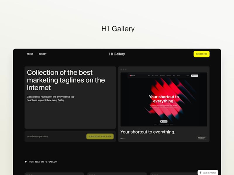 Cover image for H1 Gallery - Website Design & Framer Build