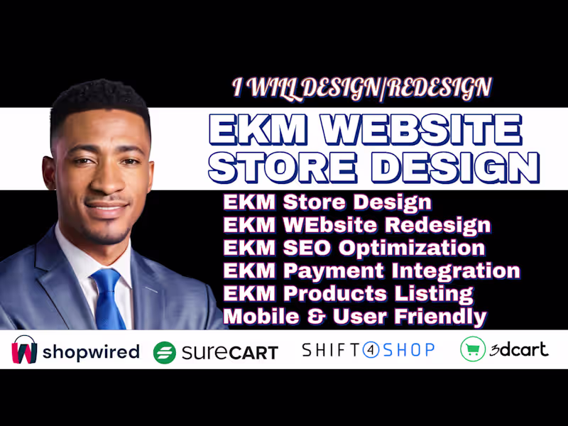 Cover image for setup ekm website design redesign shopwired web online store