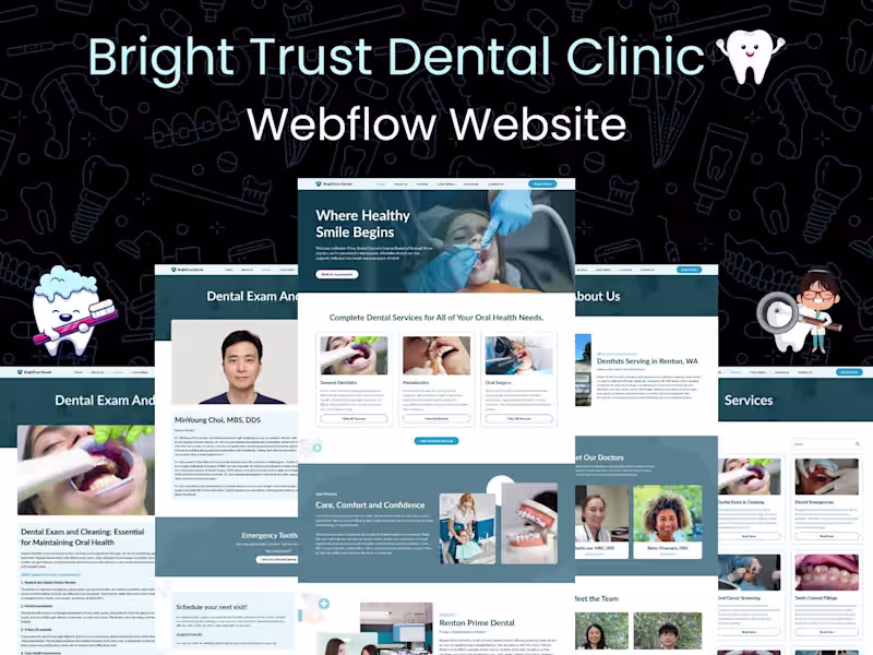 Cover image for Bright Trust Dental Clinic | Webflow Website