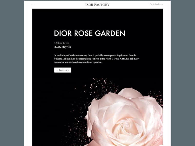 Cover image for Doir Factory — Art direction of an event manager for Dior