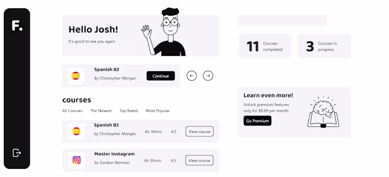 Cover image for Interactive Learning Dashboard UI
