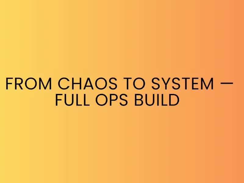 Cover image for Ops Infrastructure Build 