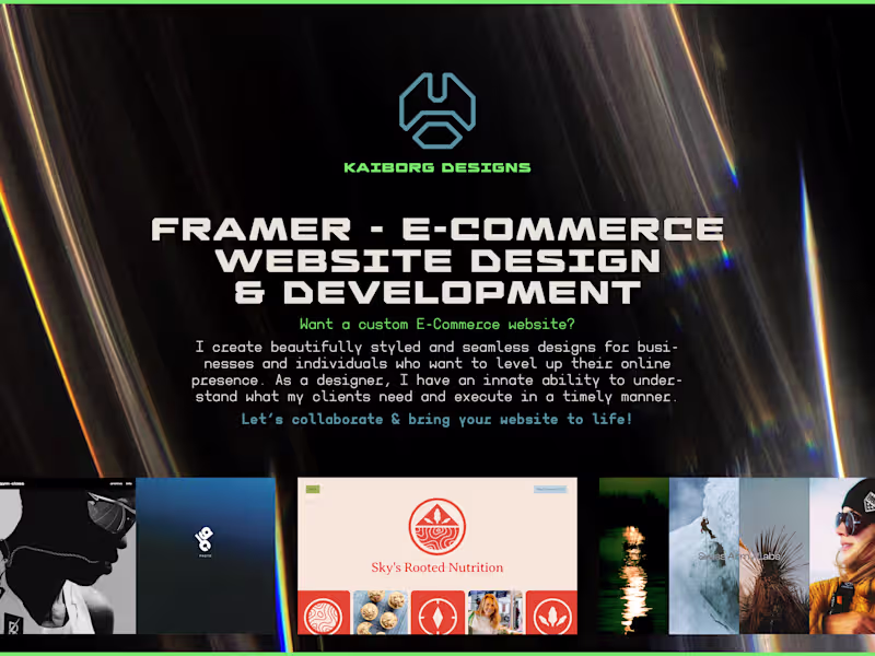 Cover image for Framer - E-Commerce Website Design & Development