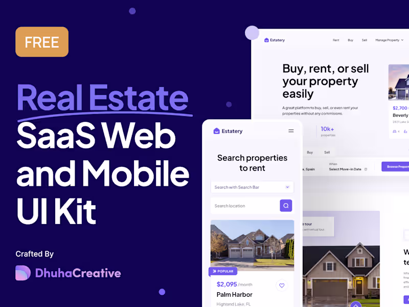 Cover image for Estatery - Real Estate Web and Mobile Landing Page
