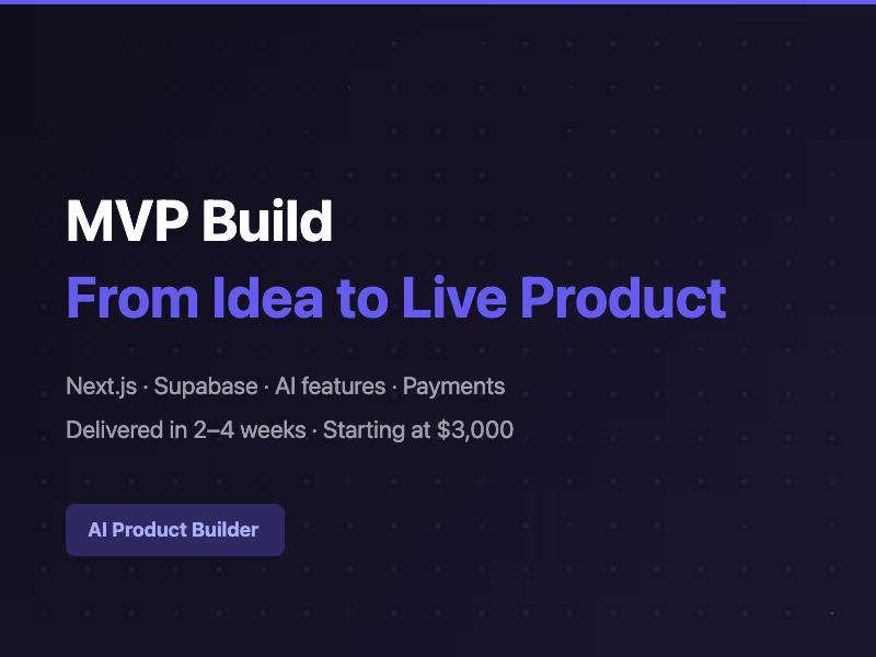 Cover image for MVP Build — From Idea to Live Product