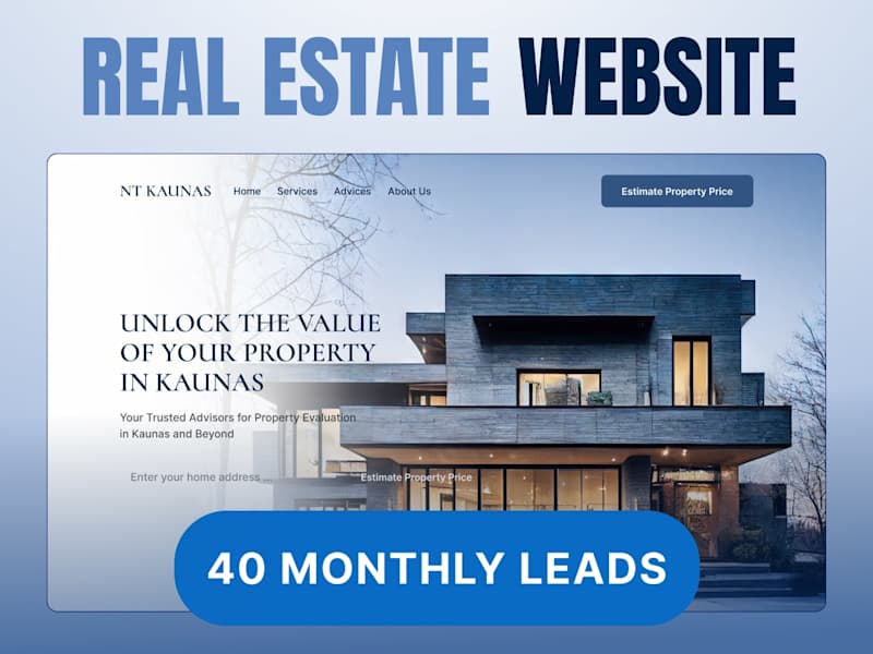 Cover image for Real Estate Website Redesign - 40 monthly leads