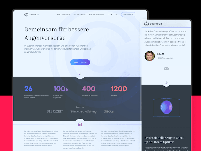 Cover image for Ocumeda Website Relaunch