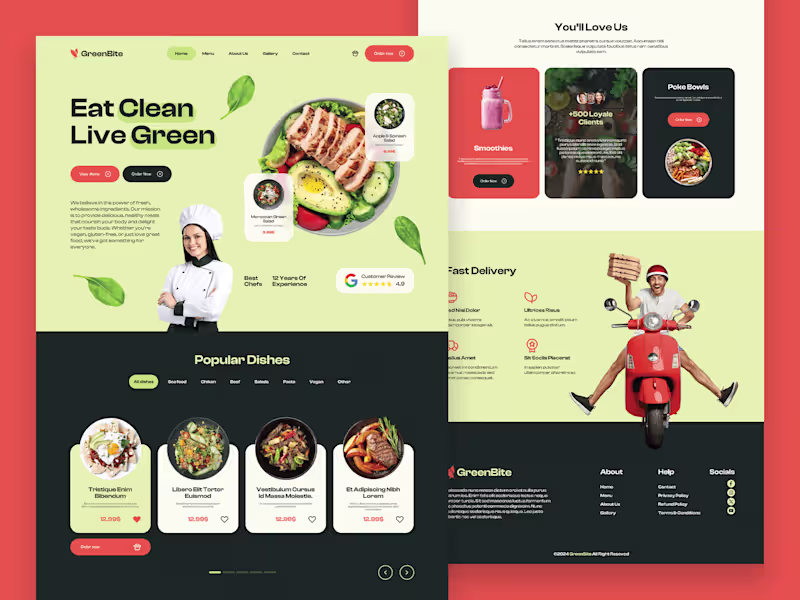 Cover image for GreenBits : Healthy Food Prep and Delivery Website