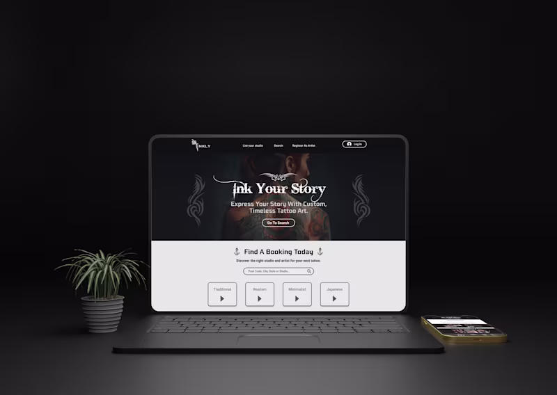 Cover image for Inkly Australia Tattoo Platform Development