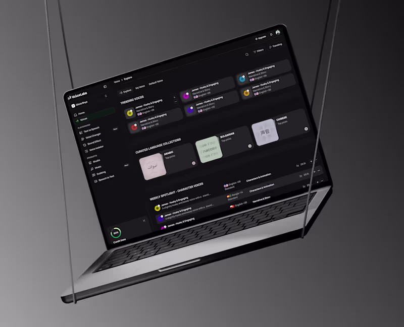 Cover image for AI Voice Generator Platform This concept focuses on simplify...