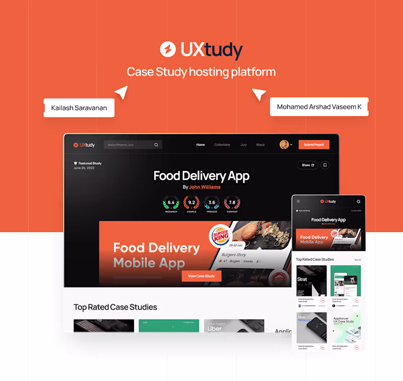 Cover image for UXtudy - Case Study Hosting Platform
