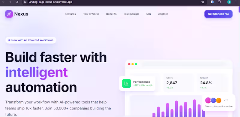 Cover image for A modern responsive landing page