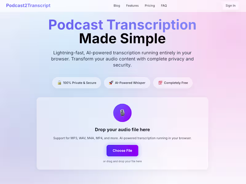 Cover image for podcast2transcript