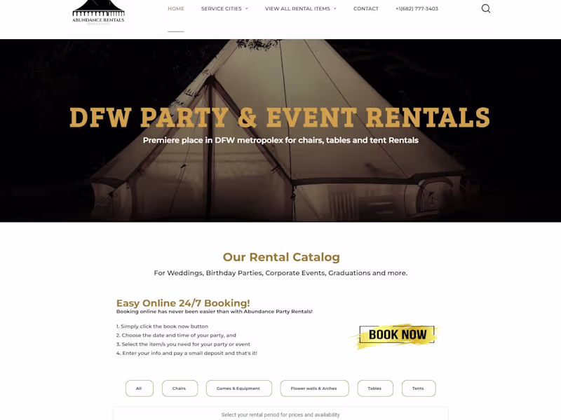Cover image for The Abundance Rentals |Premium Party and Event Rentals in DFW