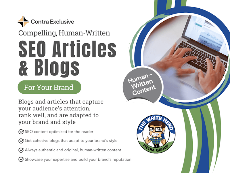 Cover image for Compelling, Human-Written SEO Articles & Blogs