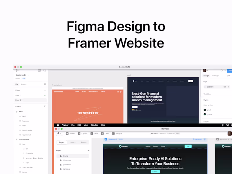 Cover image for Figma → Framer Responsive Development Build