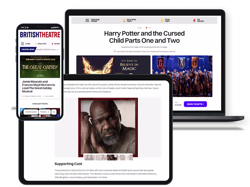 Cover image for #1 Theatre news and tickets website in Britain - Moving from WP