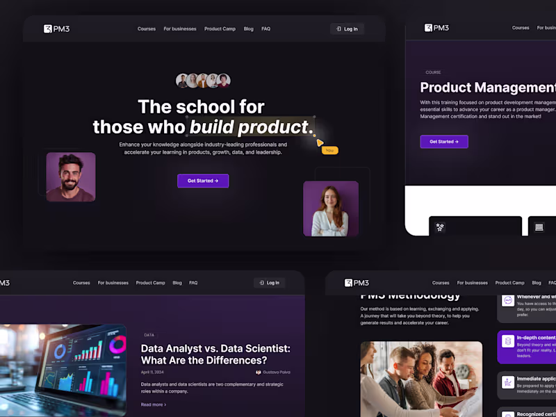 Cover image for Product Management Education Platform Website