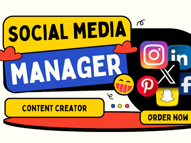 Cover image for social media marketing monthly management, content creator