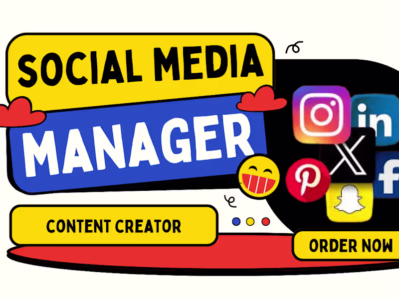 Cover image for social media marketing monthly management, content creator