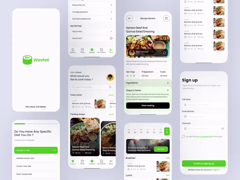 Cover image for Wasfati - Recipe Mobile App Design