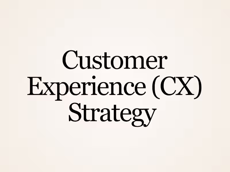 Cover image for Customer Experience (CX) Strategy