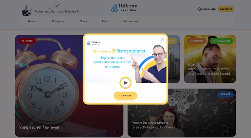 Cover image for :HebreuAvecDan platform for learning Hebrew