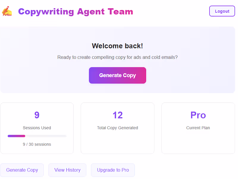 Cover image for Copywriting Agent - Professional Copy for Ads and Cold Emails