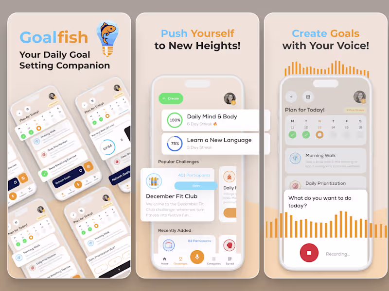 Cover image for Goalfish - Daily Goal Setting