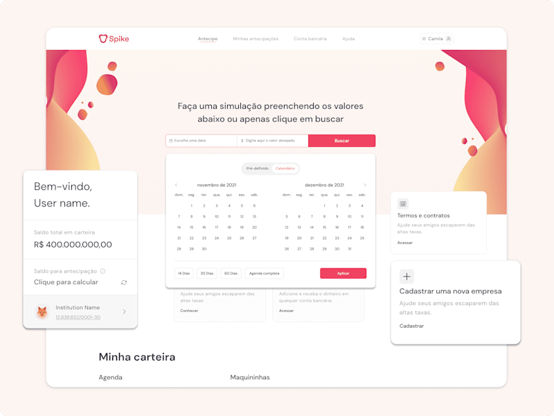 Cover image for Fee Simulator View & Spike Landing Page