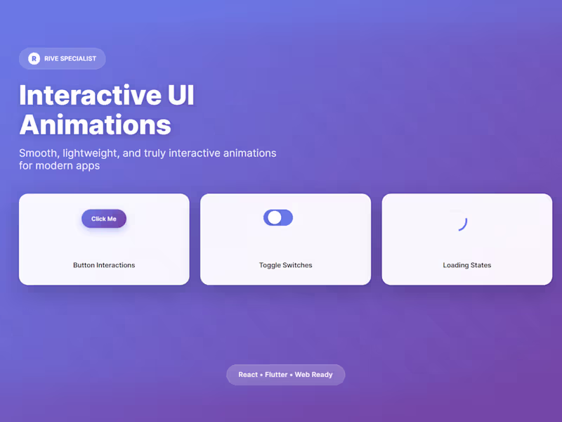 Cover image for Rive Interactive Animation
