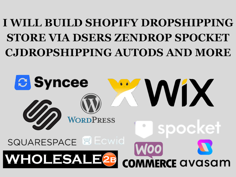 Cover image for I will build shopify store via dsers zendrop spocket autods wix