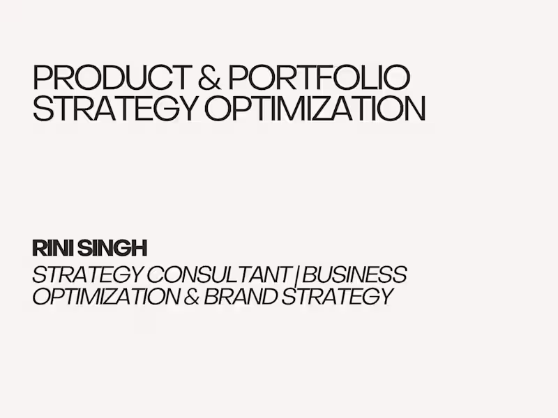 Cover image for Product & Portfolio Strategy Optimization