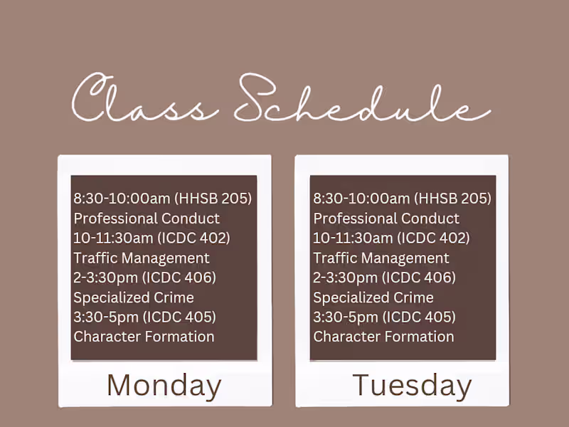 Cover image for Class Schedules 