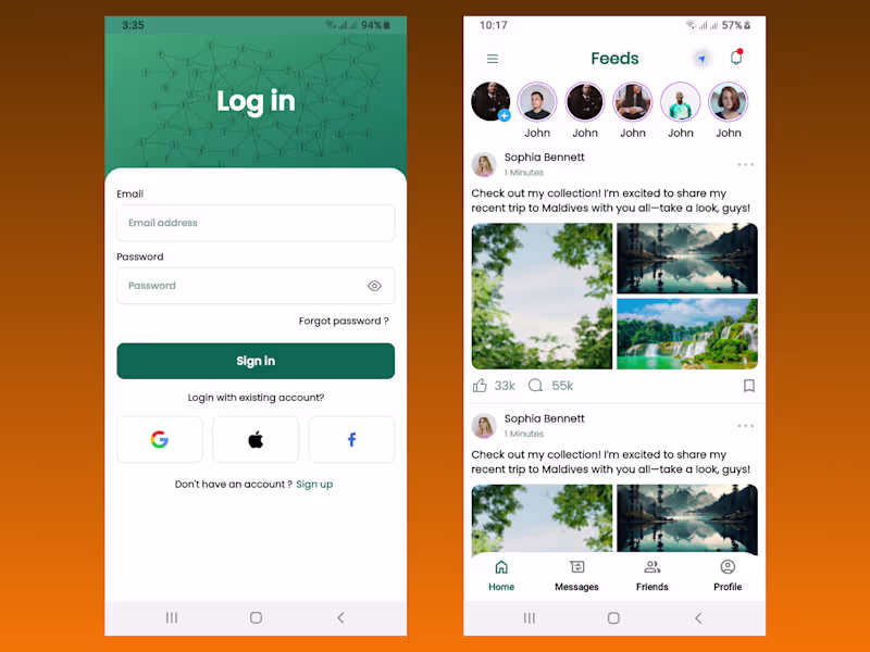 Cover image for Developed a Social Media Clone Template UI using Kotlin and ...