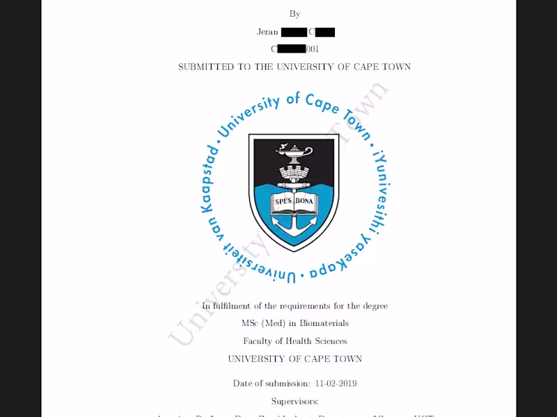 Cover image for Academic Thesis: Master of Medicine