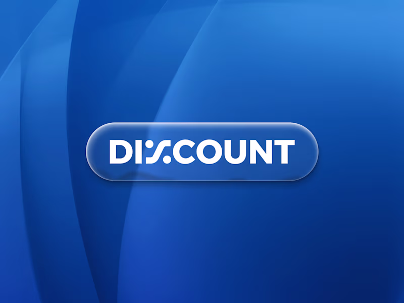 Cover image for Discount Wordmark with Apple’s liquid glass effect in Figma