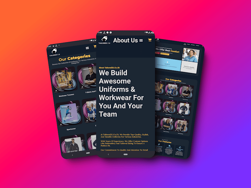 Cover image for Tailored2u WordPress E-commerce Website made with Elementor Pro.