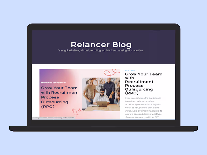 Cover image for Blog Posts | Relancer | HR & Recruitment Writing Samples