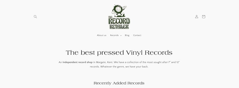 Cover image for Vinyl record e-commerce website.