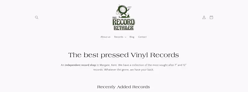 Cover image for Vinyl record e-commerce website.