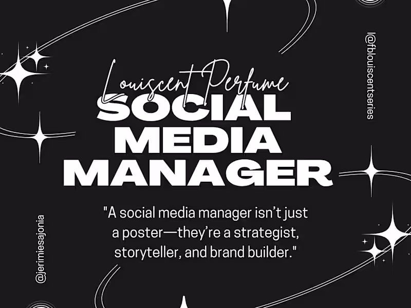 Cover image for Social Media Marketer/Manager for Louiscent Perfume