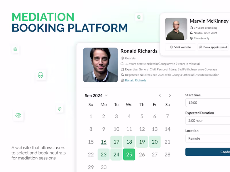 Cover image for Comprehensive Booking and Mediation Platform Development
