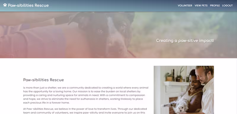 Cover image for Paws-ibilities Rescue Web Application