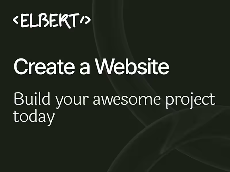 Cover image for ✨ Create a Website