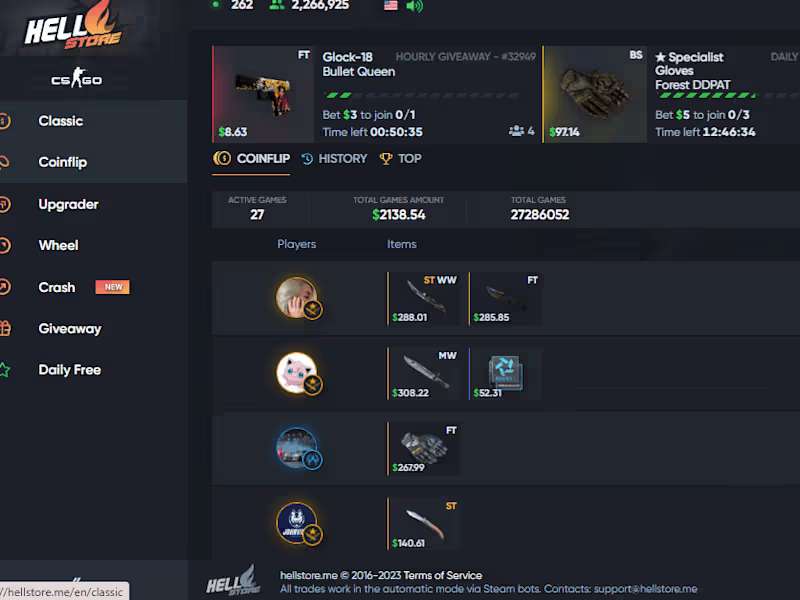 Cover image for hellstore.me - The best way to get new CS:GO skins in your inve…