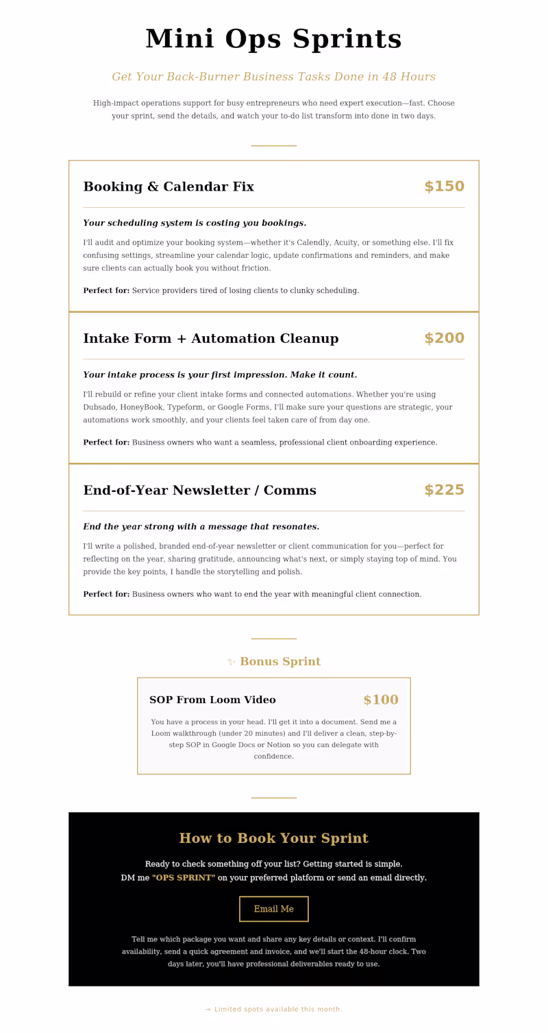 Cover image for I’m opening a few fast-turnaround mini projects for founders...